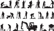 © Soriyea - Construction workers performing various tasks with heavy equipment