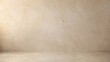 © MarisaSp - Warm beige greige plaster wall and floor studio background with empty room perspective, neutral textured photo backdrop for product display, minimal mockup scene and soft copy space