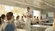 © Shankar - Healthcare lecturer leads a professional training session for students inside a modern university classroom.