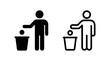 © liubomir118809 - Man putting trash in a bin, littering prevention and waste disposal icon