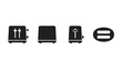 © Hamid - Black and white icons of toaster designs on plain background for kitchen appliance concepts