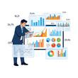 © Joe - Businessman analyzing financial charts and data visualization on screens