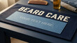 © Ekaterina - Beard care mat with customizable text and grooming tools on table