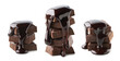 © baibaz - Three stacks of chocolate pieces with melted chocolate pouring over them