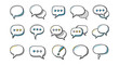 © vt - Collection of hand drawn speech bubbles on white background for communication design