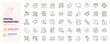 © Pedro - Digital marketing icons. Social media, advertising, SEO and audience engagement thin line icon set. Editable stroke vector illustrations.