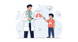 © Timothy - Doctor Explaining Lungs Anatomy to Child with Illustration, Medical Education and Healthcare Concept