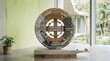 © Soklin - Circular economy concept sculpture with various elements representing different stages of the circular economy process, including design, production, recycling, and consumption.
