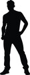 © Aslam - Man Silhouette Against White Background Full Body Pose