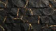 © Azlan - Golden fissures in dark stone blocks