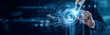 © NexPix - Tech manager skillfully hand hold global Industry 4.0 network ecosystems within smart factories. Advanced manufacturing technologies optimize production efficiency and drive industrial growth.