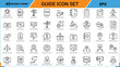 © Bellal Icon Studio - Guide icon set featuring customer support instruction manual and help navigation.