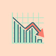 © ahcmad - A minimalist vector icon showing a declining financial bar chart