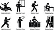 © MstSamima - Set of simple human icons depicting various daily morning activities and common lifestyle postures for people