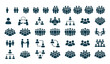 © MdRabbi - People Count Icon Set Vector with 1 to 10 Person Crowd Team Meeting Community and Group Symbols