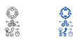 © Noah - Project management team synergy and efficient workflow vector icons showcasing process optimization and goal achievement for professional business development and time management software interfaces