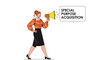 © Dolami - Businesswoman announcing special purpose acquisition with megaphone.
