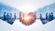 © 裕基 井上 - Cloud Computing Partnership Handshake with Business Dashboards and Connected City Data