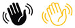 © welcome saiful - Waving Hand Icon Representing Greeting Hello Goodbye Friendly Communication and Interaction Gesture Symbol vector design