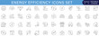 © Loosiniiii - Energy Efficiency Icons Set Collection with Renewable Energy Sustainability Green Technology Electric Vehicle Power Saving Eco Management Smart Grid Outline Vector Editable Stroke