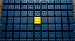 © RUMA - A single yellow block with a smiling face standing out among many blue blocks with neutral expressions