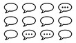© Digishopppp - Collection Of Speech Bubble Silhouettes On A White Background Minimalist Linear Design balloons talk chat dialogue conversation thought