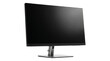 © Isolated_png - Black widescreen computer monitor with slim bezels and adjustable metal stand isolated on transparent png.
