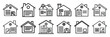 © KartikChandro - Real estate property workshop outline icon set with editable stroke in thin line style.