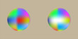 © Tomiyeh Dori - Colorful Abstract Gradient Spheres Pair On Neutral Beige Background — Vibrant Digital Art And Design Elements