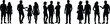 © Lalchan - Large set of black silhouettes of people including families, couples, and groups talking in social settings