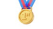 © JannatulFerdous - Gold medal with blue and red ribbon on transparent background