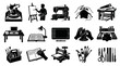 © Erd.Concept - Creative Hobbies Black White Glyph Icons Set: Arts, Crafts, Tools, and Handmade Activities