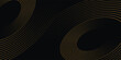 © Rifa - Abstract vector circle halftone black background. Gradient retro line pattern design. suit for banner, web, brochure, presentation, website and poster