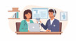 © gema - A doctor and patient in a consultation with a laptop and medical equipment