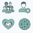 © Atikur19922 - Teamwork Partnership And Global Connection Icons Flat Teal Design