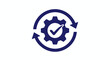 © sena - Circular gear with checkmark icon representing quality assurance and process optimization.
