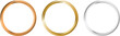 © Alexandria - 3D gold silver and bronze circle frame set with beveled luxury metallic round ring borders for premium logo badge and wedding invitation