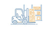 © RobiAtul - A forklift operator handles boxes in a warehouse loading bay area indoors.
