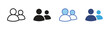 © Kamrul - Two person avatar icon set, Community and teamwork symbols, User management vector icons, Group profile signs, People collaboration vector icons