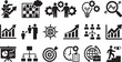 © Hamza - Set of black business management icons on transparent background