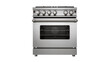 © Gabriela - Stainless steel gas range oven with five burners and oven window