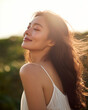 © 재원 김 - Woman with Sun Flare Hair Blowing in Wind Portrait