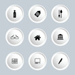 © SHAH NIPU - Collection of various black and white icons on gray background
