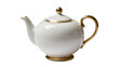 © Julia - White ceramic teapot with gold trim and handle
