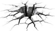 © Maria - Jagged concrete ground with deep fissures, isolated on transparent background
