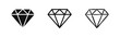 © drawing lines - Diamond icon set, crystal and gemstone jewelry symbols