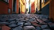 © Thares2020 - A vibrant and engaging view of a colorful cobblestone alley featuring soft water waves and rich atmosphere