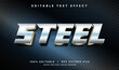 © Treezone Design - Steel metal 3D text effect vector template with metallic chrome texture