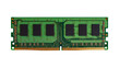 © Gabriel - Isolated computer RAM module, green circuit board with gold contacts and memory chips