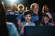 © Marko Geber - Grandfather and children watching a movie at the cinema
